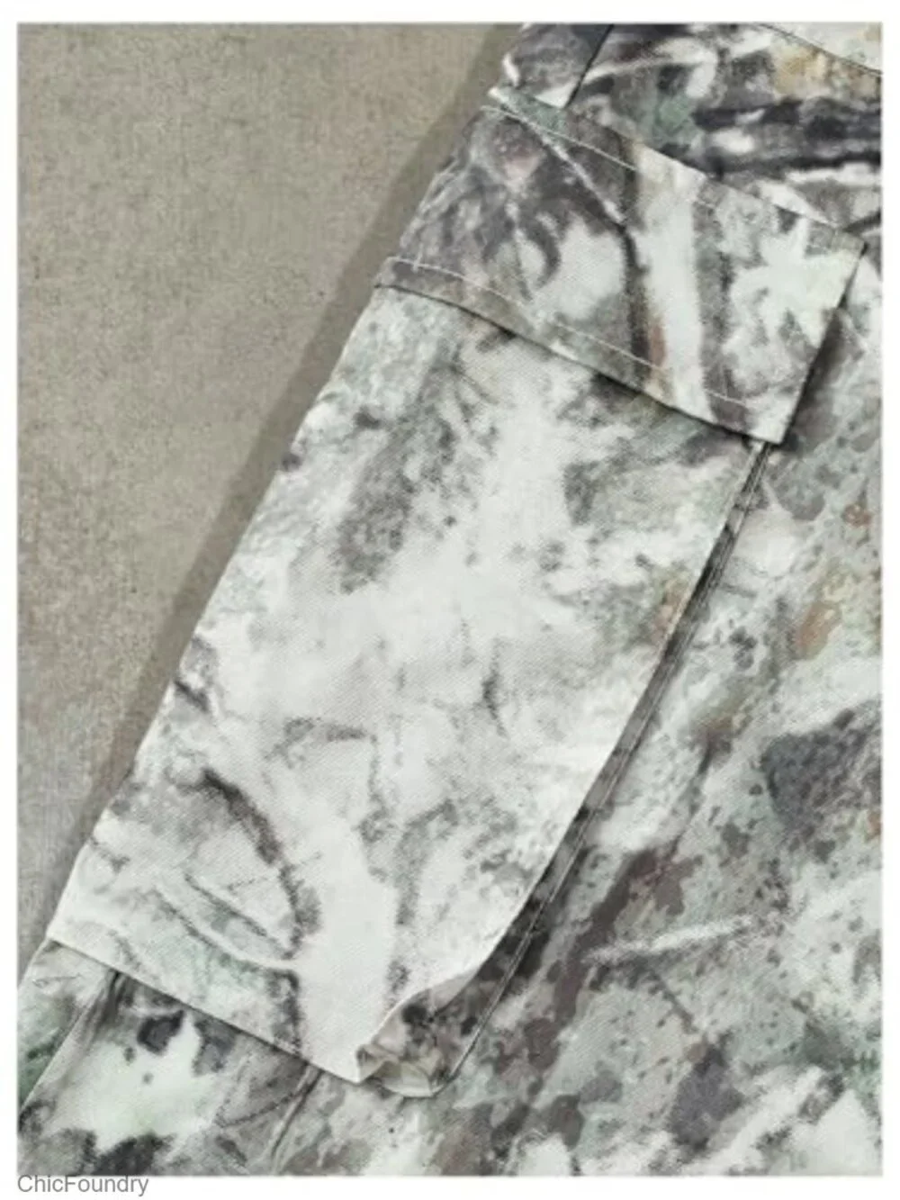Camo Baggy Cargo Pants Elastic Waist Drawstring Wide Leg Streetwear